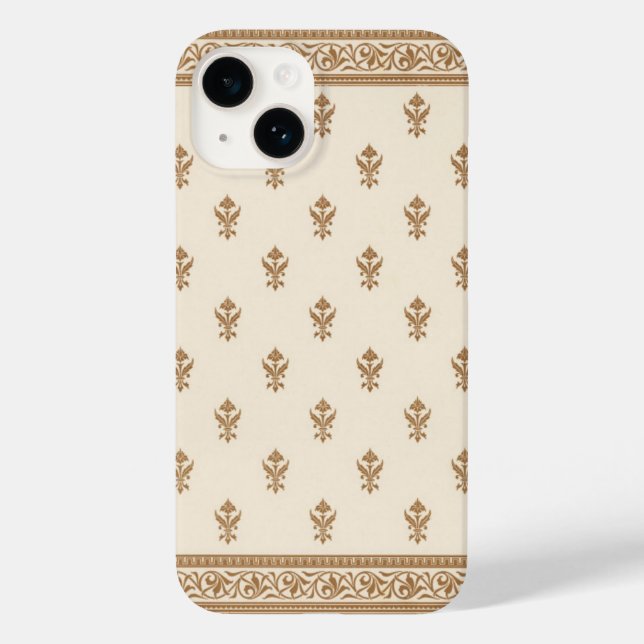 Gold Floral Pattern Case-Mate iPhone Case (Back)