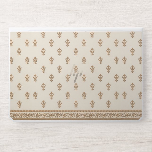 Gold Floral Pattern HP Laptop Skin (Front)