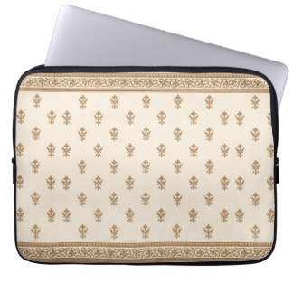 Gold Floral Pattern Laptop Sleeve
