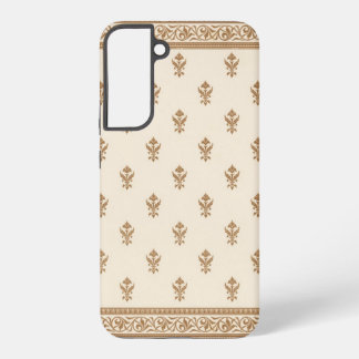Gold Floral Pattern Samsung Galaxy S22+ Case