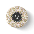 Gold Floral Pattern with Dark Gray Circle Monogram