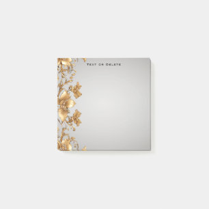 Gold Floral Post it Notes