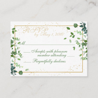 Gold Floral RSVP Enclosure Card