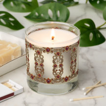 Gold Floral Scented Jar Candle