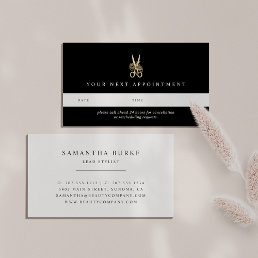 Gold Floral Scissors | Hair Salon or Stylist Appointment Card