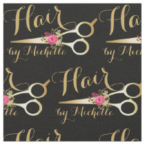 Gold floral Scissors Hairstylist Hair Salon Fabric