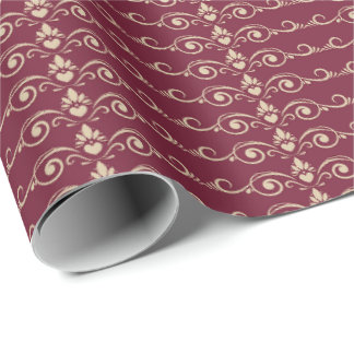 Gold Floral Swirl Wrapping Paper
