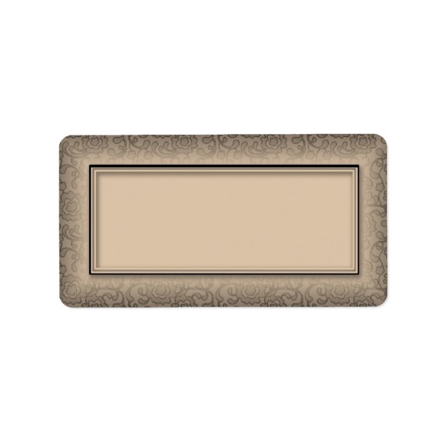 Gold Floral Swirls Blank Address Labels (Front)
