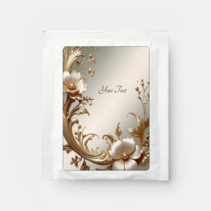 Gold Floral Tea Bag Drink Mix