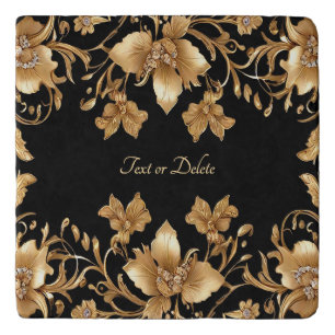 Gold Floral Trivet
