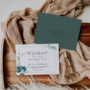 Gold Floral Tropical Greenery Elopement Announcement