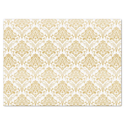 Gold floral vintage damasks tissue paper