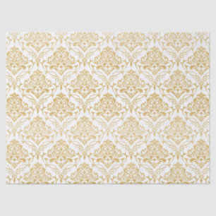 Gold floral vintage damasks tissue paper