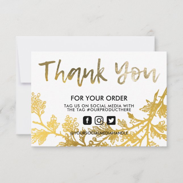 Gold Floral Vintage Thank you Media Insert (Front)