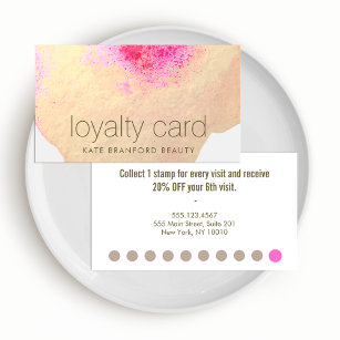 Gold Floral Watercolor 10 Punch Salon Loyalty Card