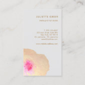 Gold Floral Watercolor Salon Spa Business Card (Back)
