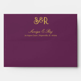 Gold Floral Wedding Invitation Envelope