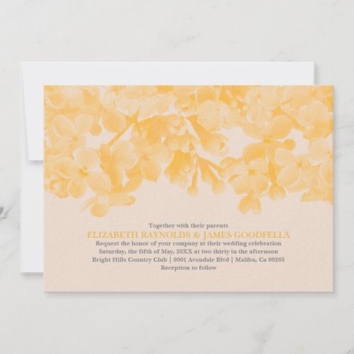 Gold Floral Wedding Invitations