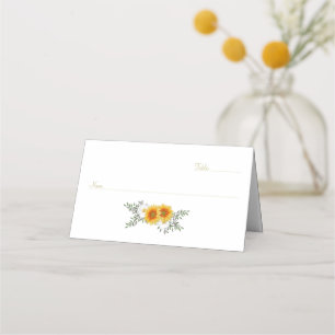 Gold Floral Wedding Place Card