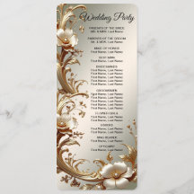 Gold Floral Wedding Program