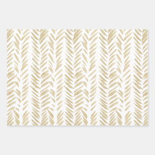Gold Floral Wedding Wrapping Paper Sheets