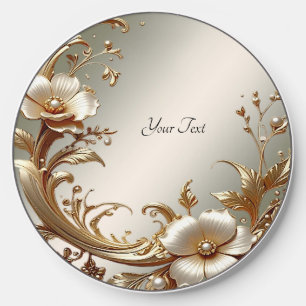 Gold Floral Wireless Charger