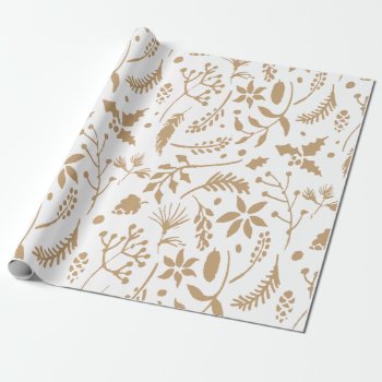 Gold Floral Wrapping Paper by tobegreetings at Zazzle