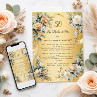 Gold Florals Invitación Bodas de Oro