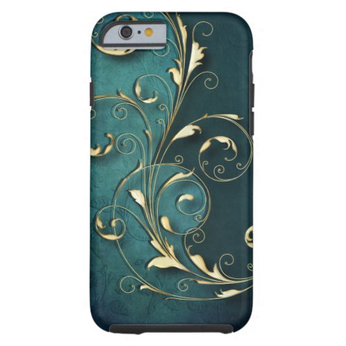 Gold Florentine Scrolls Tough iPhone 6 Case