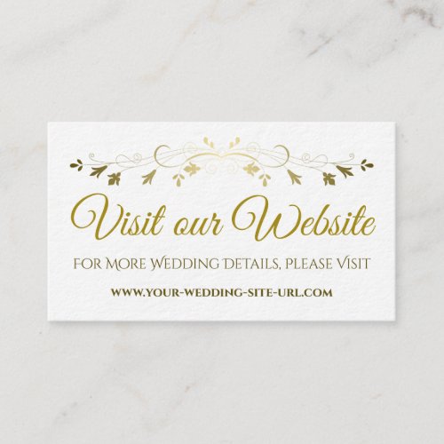 Gold Flourish Elegant Wedding Visit Our Website Enclosure Card