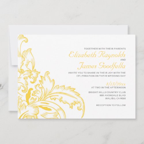 Gold Flourish Wedding Invitations