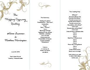 tri fold wedding programs zazzle