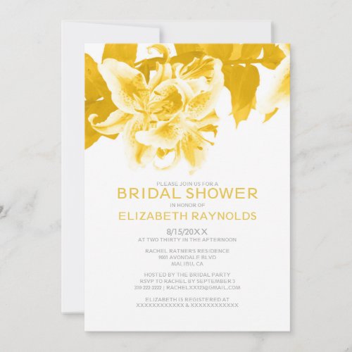 Gold Flower Bridal Shower Invitations