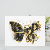 Gold Flower Butterfly with Black Orchid (Standing Front)