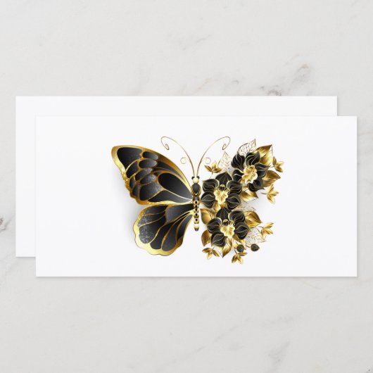 Gold Flower Butterfly with Black Orchid (Front/Back)