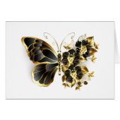 Gold Flower Butterfly with Black Orchid (Front Horizontal)