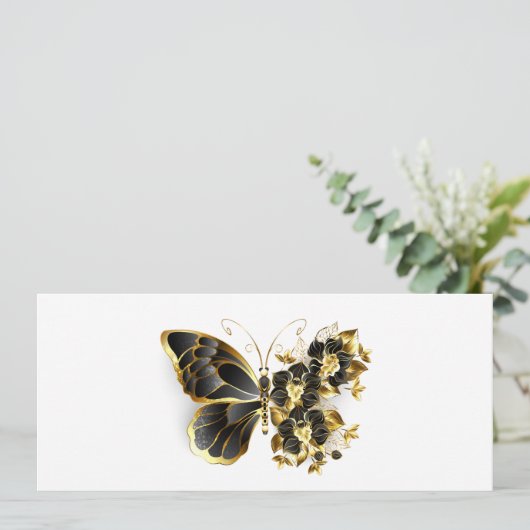 Gold Flower Butterfly with Black Orchid (Standing Front)