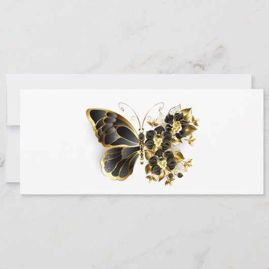 Gold Flower Butterfly with Black Orchid (Front)