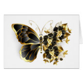 Gold Flower Butterfly with Black Orchid (Front Horizontal)