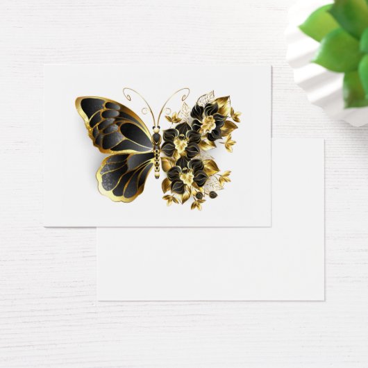 Gold Flower Butterfly with Black Orchid (Desk)