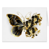 Gold Flower Butterfly with Black Orchid (Front Horizontal)