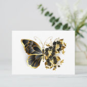 Gold Flower Butterfly with Black Orchid (Standing Front)