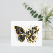 Gold Flower Butterfly with Black Orchid (Standing Front)