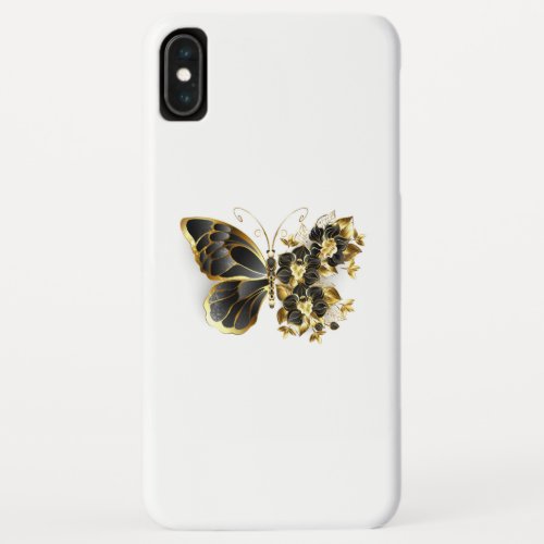 Gold Flower Butterfly with Black Orchid iPhone XS Max Case