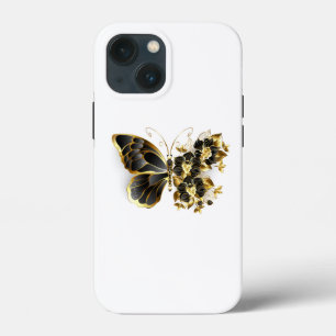 Gold Flower Butterfly with Black Orchid iPhone 13 Mini Case