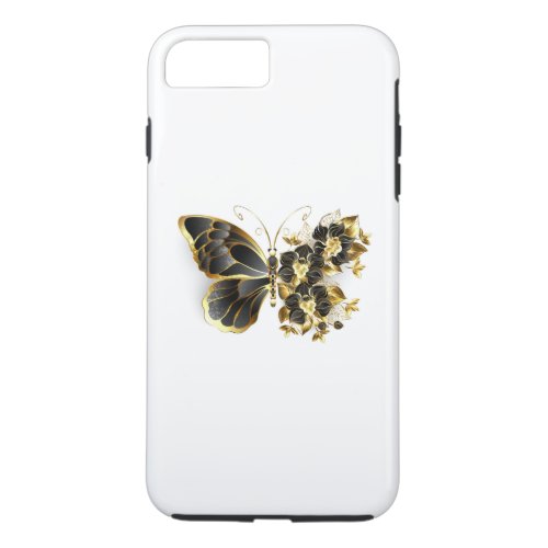 Gold Flower Butterfly with Black Orchid iPhone 8 Plus7 Plus Case