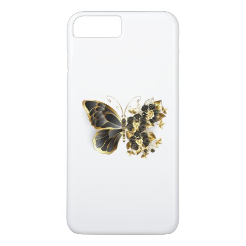 Gold Flower Butterfly with Black Orchid iPhone 8 Plus7 Plus Case