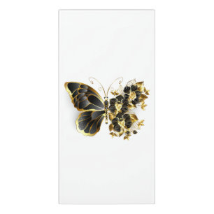 Gold Flower Butterfly with Black Orchid Door Sign