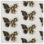 Gold Flower Butterfly with Black Orchid Fabric