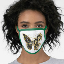 Gold Flower Butterfly with Black Orchid Face Mask